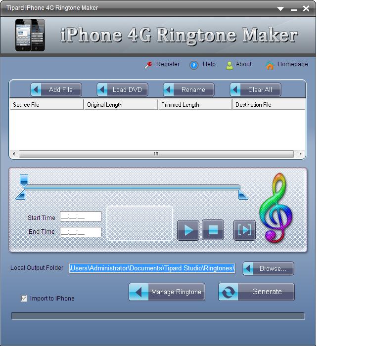 iPhone 4G Ringtone Maker screenshot Screenshot