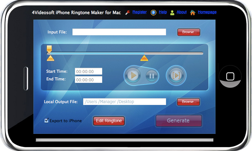 iPhone Ringtone Converter for Mac screenshot Screenshot