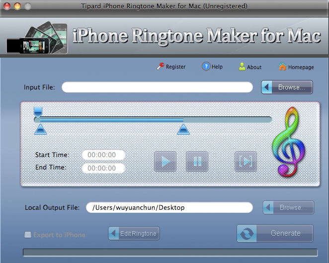 iPhone Ringtone Maker for Mac screenshot Screenshot