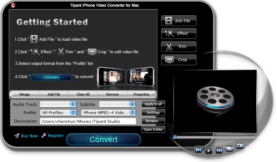 iPhone Video Converter for Mac screenshot Screenshot